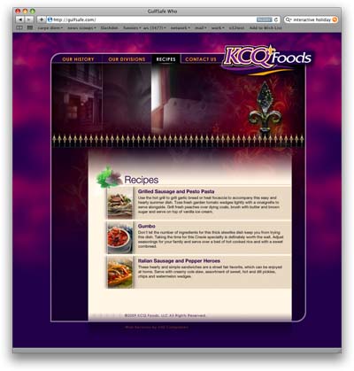 KCQ Foods Web Site Design Urbandale